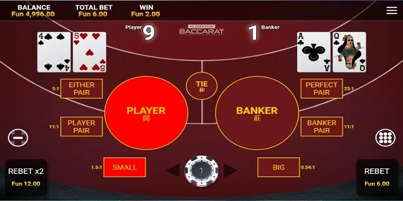 Baccarat không hoa hồng mang đến trải nghiệm mới mẻ cho game thủ